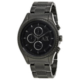 Armani Exchange Chronograph Black Dial Black Steel Strap Watch For Men - AX1605 Buy Now By Armani Exchange