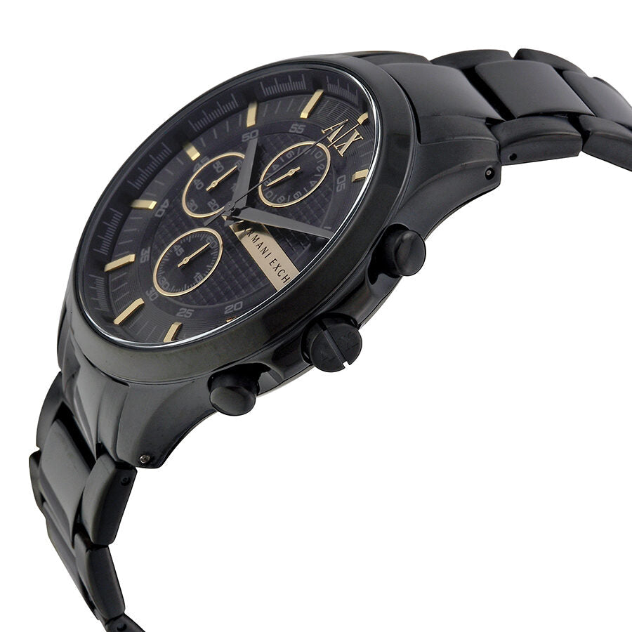 Armani Exchange Hampton Chronograph Black Dial Black Steel Strap Watch For Men - AX2164 Buy Now By Armani Exchange