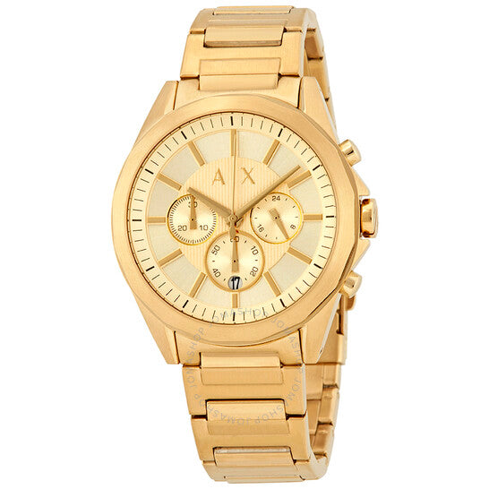 Armani Exchange Drexler Chronograph Gold Dial Gold Steel Strap Watch For Men - AX2602 Buy Now By Armani Exchange