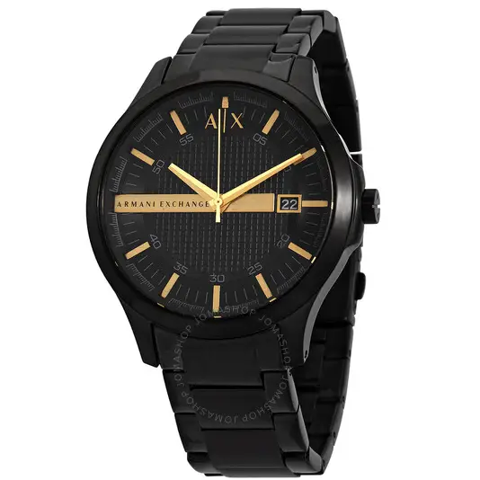 Armani Exchange Hampton Chronograph Black Dial Black Steel Strap Watch For Men - AX2413 Buy Now By Armani Exchange