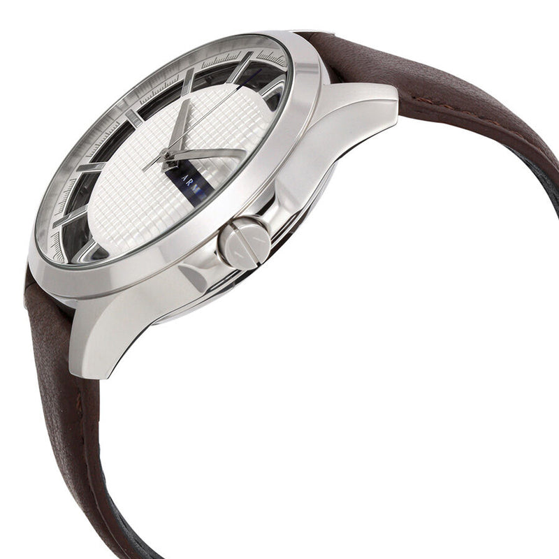 Armani Exchange Hampton Chronograph White Dial Brown Leather Strap Watch For Men - AX2187 Buy Now By Armani Exchange