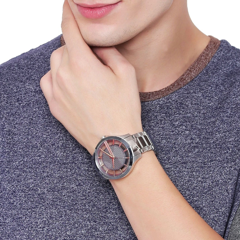 Armani Exchange Hampton Chronograph Grey Dial Silver Steel Strap Watch For Men - AX2405 Buy Now By Armani Exchange