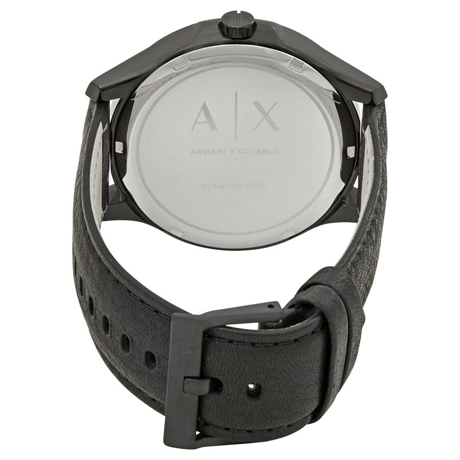 Armani Exchange Hampton Chronograph Black Dial Black Leather Strap Watch For Men - AX2400 Buy Now By Armani Exchange