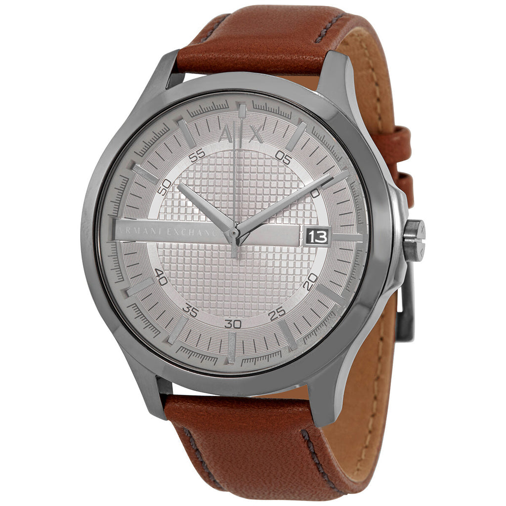 Armani Exchange Hampton Chronograph Grey Dial Brown Leather Strap Watch For Men - AX2414 Buy Now By Armani Exchange