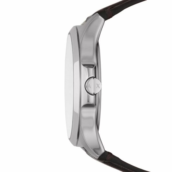 Armani Exchange Whitman Silver Dial Brown Leather Strap Watch For Men - AX2100 Buy Now By Armani Exchange