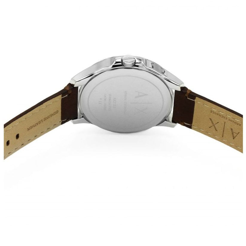 Armani Exchange Hampton Chronograph Blue Dial Brown Leather Strap Watch For Men - AX2133 Buy Now By Armani Exchange