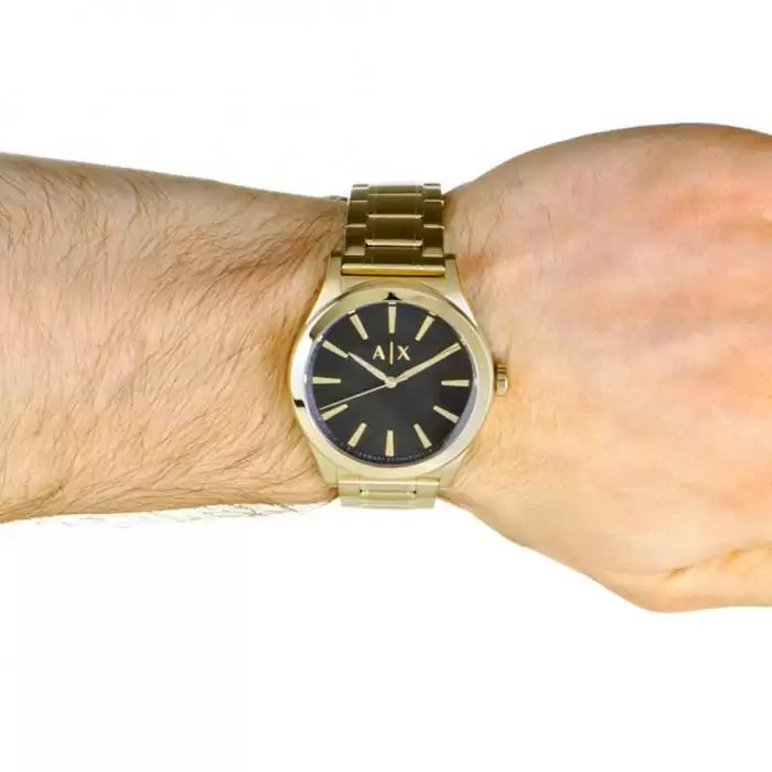 Armani Exchange Nico Analog Black Dial Gold Steel Strap Watch For Men - AX2328 Buy Now By Armani Exchange