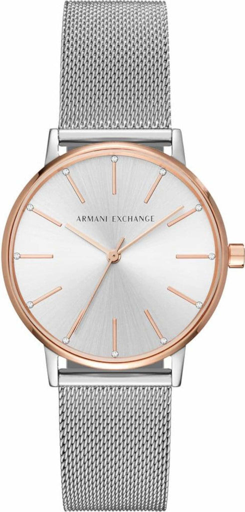 Armani Exchange Lola Analog White Dial Silver Mesh Strap Watch For Women - AX5537 Buy Now By Armani Exchange
