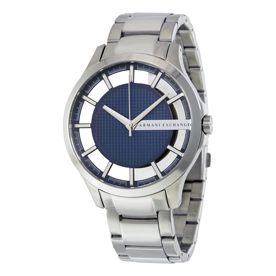 Armani Exchange Hampton Chronograph Blue Dial Silver Steel Strap Watch For Men - AX2178 Buy Now By Armani Exchange