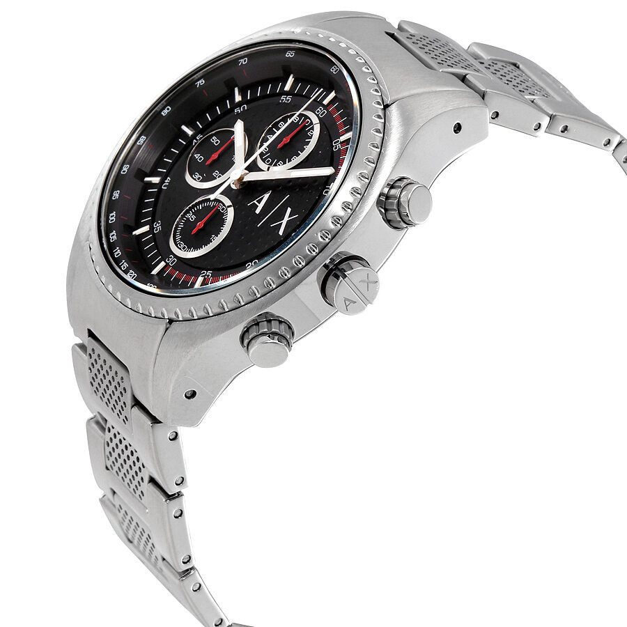 Armani Exchange The Driver Chronograph Black Dial Silver Steel Strap Watch For Men - AX1612 Buy Now By Armani Exchange