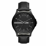 Armani Exchange Hampton Chronograph Black Dial Black Leather Strap Watch For Men - AX2400 Buy Now By Armani Exchange