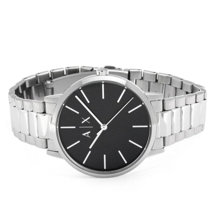 Armani Exchange Cayde Analog Black Dial Silver Steel Strap Watch For Men - AX2700 Buy Now By Armani Exchange