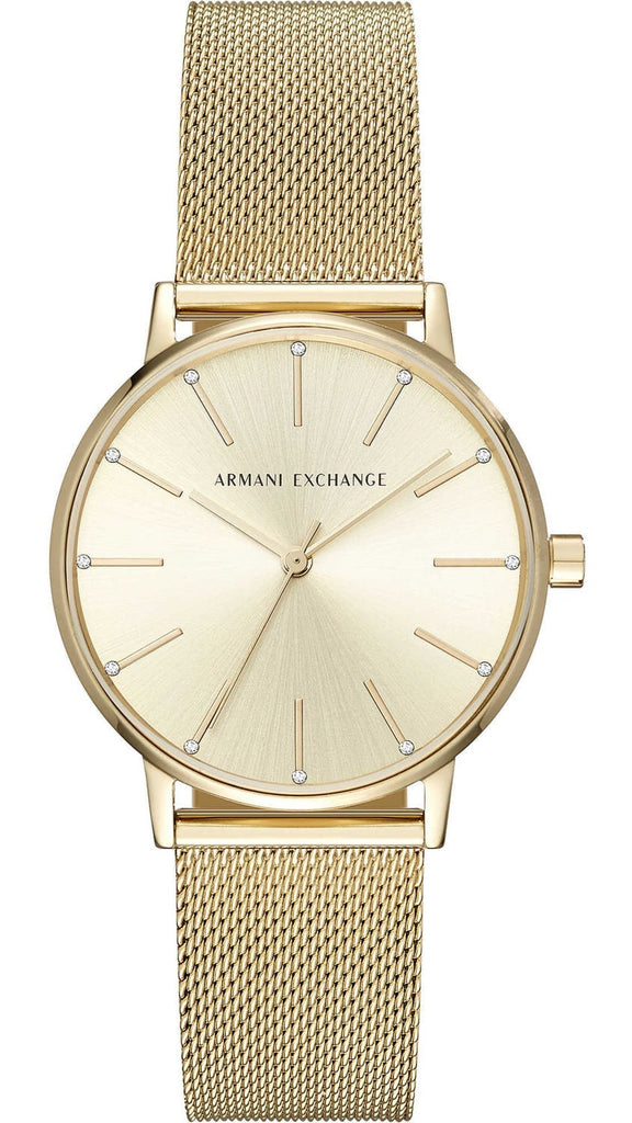 Armani Exchange Lola Analog Gold Dial Gold Mesh Strap Watch For Women - AX5536 Buy Now By Armani Exchange