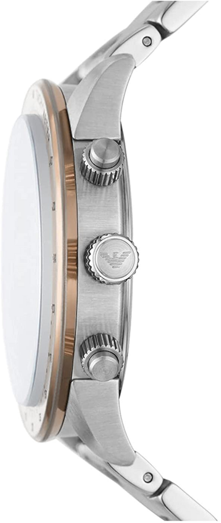 Emporio Armani Mario Chronograph Beige Dial Silver Steel Strap Watch For Men - AR11352 Buy Now By Emporio Armani