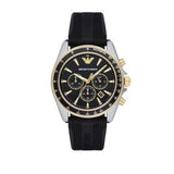 Emporio Armani Sigma Chronograph lack Dial Black Rubber Strap Watch For Men - AR80003 Buy Now By Emporio Armani