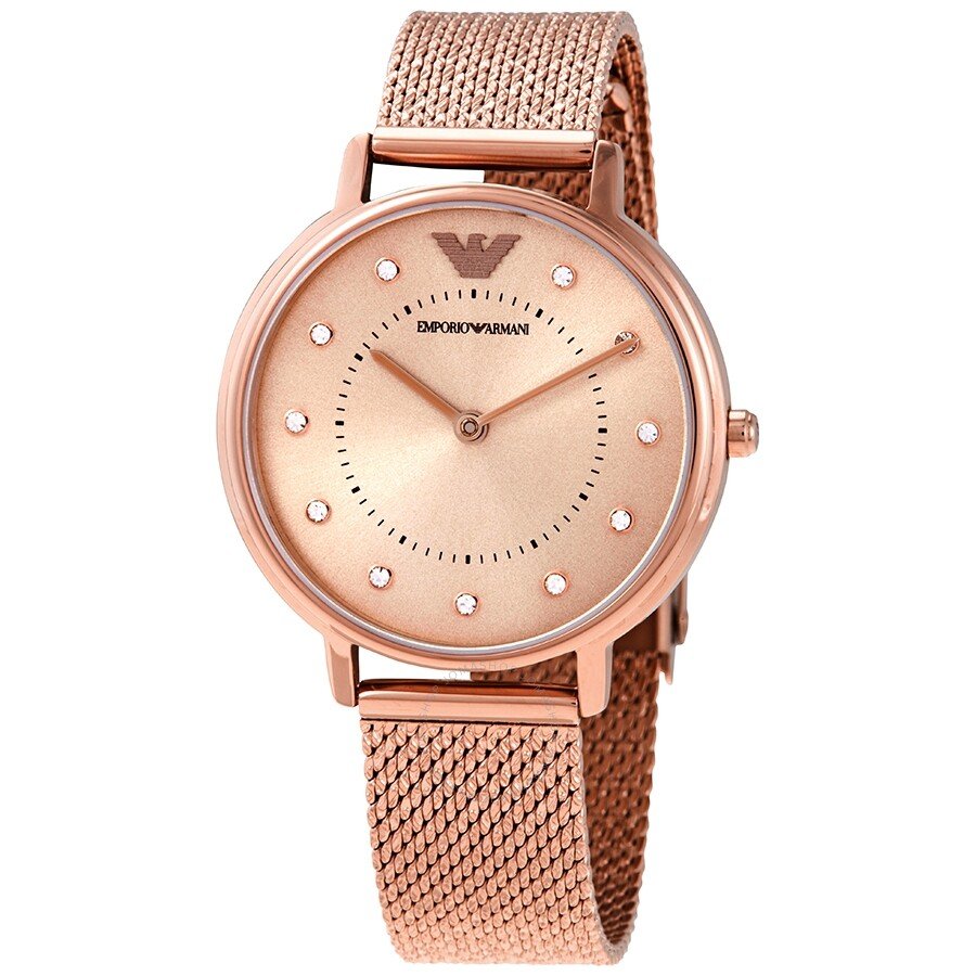 Emporio Armani Kappa Pink Dial Pink Mesh Bracelet Watch For Women - AR11129 Buy Now By Emporio Armani