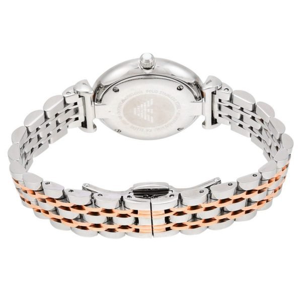 Emporio Armani Gianni T-Bar Mother of Pearl Dial Two Tone Steel Strap Watch For Women - AR1987 Buy Now By Emporio Armani