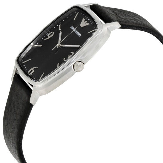 Emporio Armani Epsilon Quartz Black Dial Black Leather Strap Watch For Men - AR2490 Buy Now By Emporio Armani