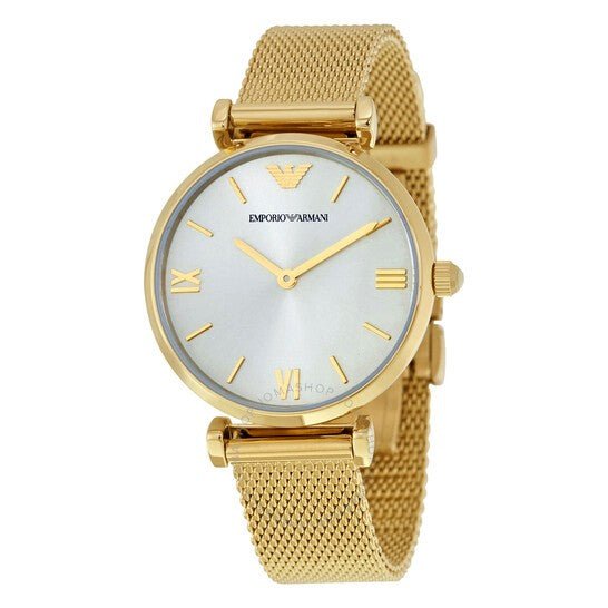 Emporio Armani Retro Gold Dial Gold Mesh Bracelet Watch For Women - AR1957 Buy Now By Emporio Armani