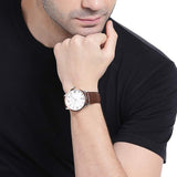 Emporio Armani Giovanni Quartz White Dial Brown Leather Strap Watch For Men - AR11211 Buy Now By Emporio Armani