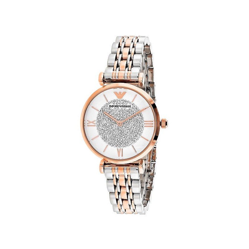 Emporio Armani Gianni T Bar White Dial Two Tone Steel Strap Watch For Women - AR1926 Buy Now By Emporio Armani