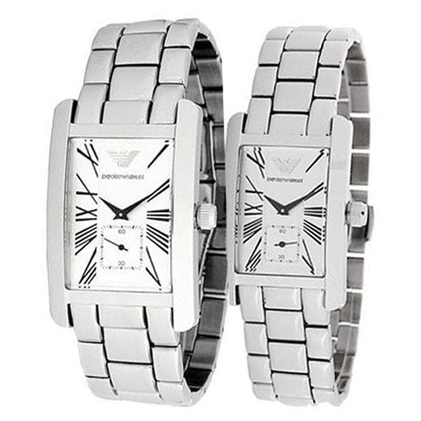 Emporio Armani White Dial Silver Stainless Steel Watch For Women - AR0146 Buy Now By Emporio Armani