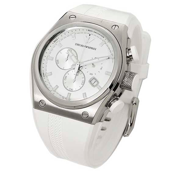 Emporio Armani Sportivo Analog Quartz White Dial White Rubber Strap Watch For Men - AR6103 Buy Now By Emporio Armani