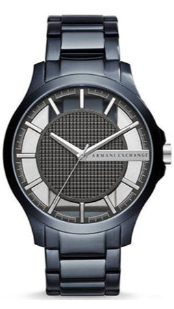 Armani Exchange Hampton Skeleton Grey Dial Blue Steel Strap Watch For Men - AX2401 Buy Now By Armani Exchange