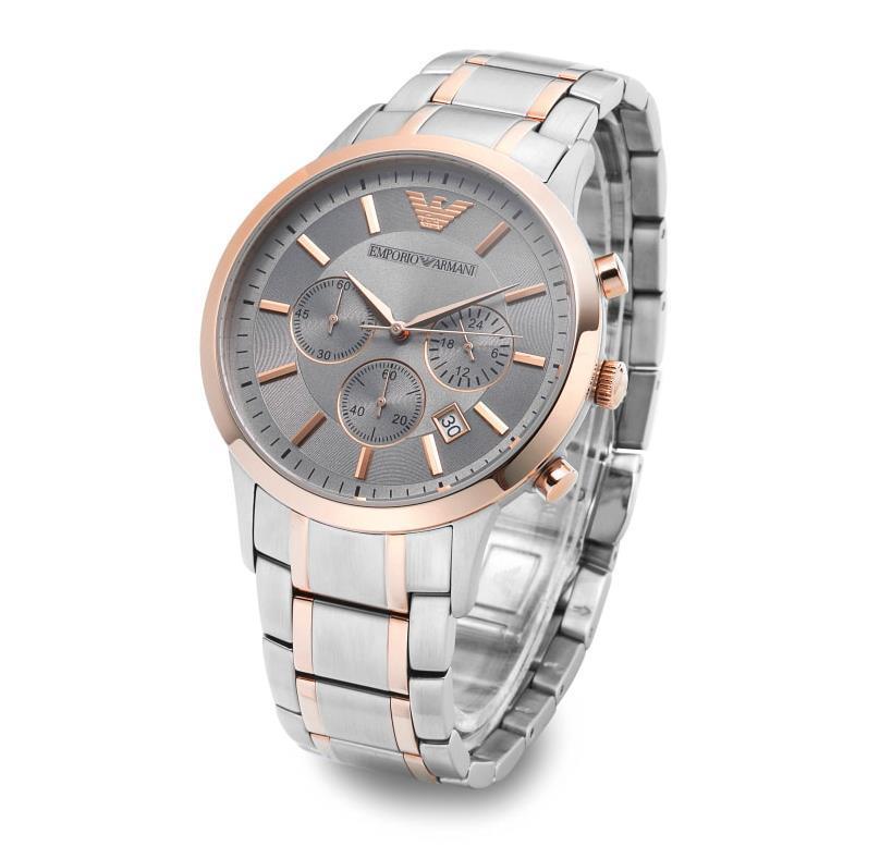 Emporio Armani Renato Gray Dial Gray Steel Strap Watch For Men - AR11077 Buy Now By Emporio Armani