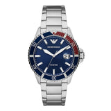 Emporio Armani Diver Quartz Blue Dial Silver Steel Strap Watch For Men - AR11339 Buy Now By Emporio Armani