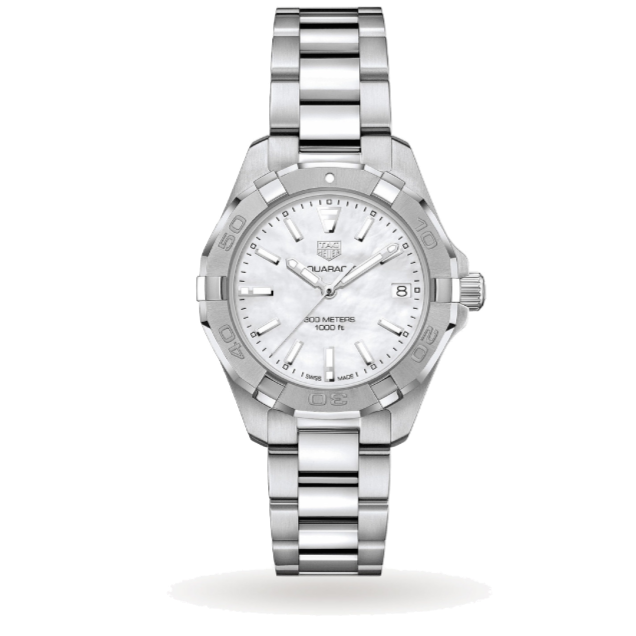 Tag Heuer Aquaracer Mother of Pearl Dial Silver Steel Strap Watch for Women - WBD131A.BA0748 Buy Now By Tag Heuer
