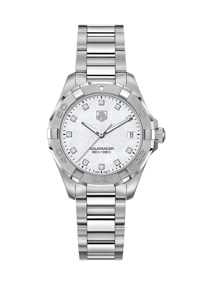 Tag Heuer Aquaracer Diamonds Mother of Pearl Dial Silver Steel Strap Watch for Women - WBD131B.BA0748 Buy Now By Tag Heuer