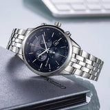 Citizen Eco Drive Chronograph Blue Dial Silver Steel Strap Watch For Men - AT2140-55L Buy Now By Citizen