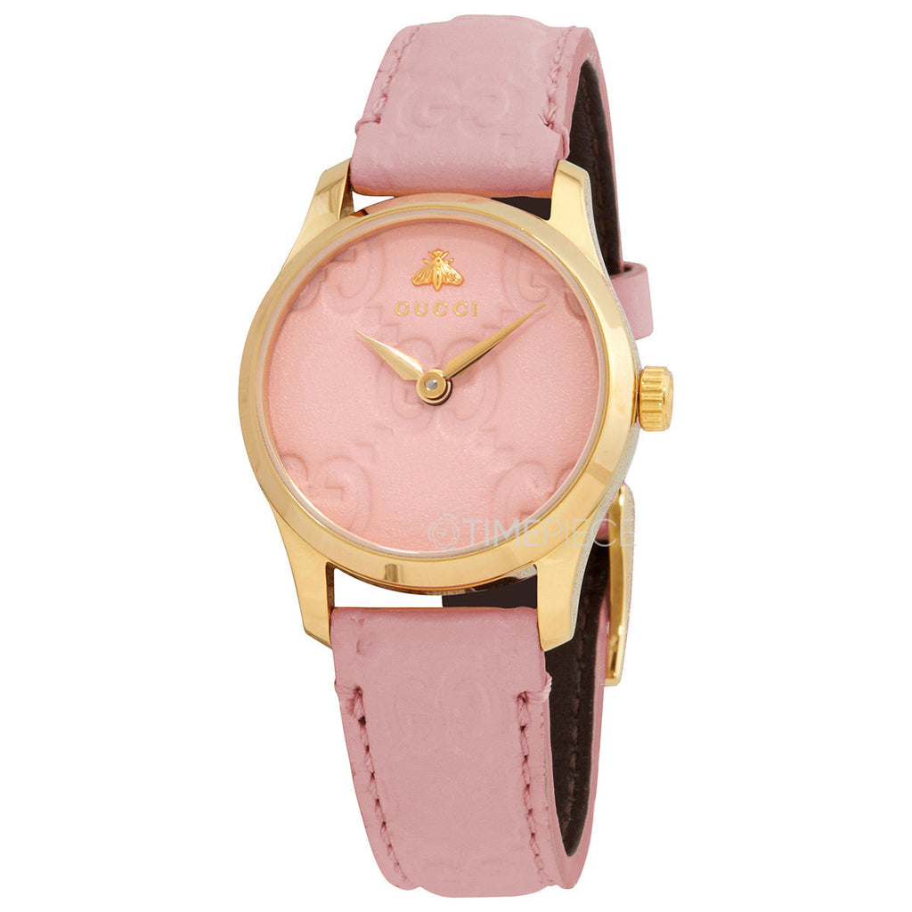 Gucci G Timeless Quartz Pink Dial Pink Leather Strap Watch For Women - YA1265005 Buy Now By Gucci