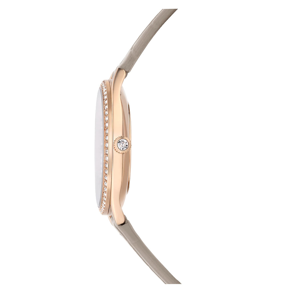 Swarovski Attract Clover Crystals Silver Dial Grey Leather Strap Watch for Women - 5653350 Buy Now By Swarovski