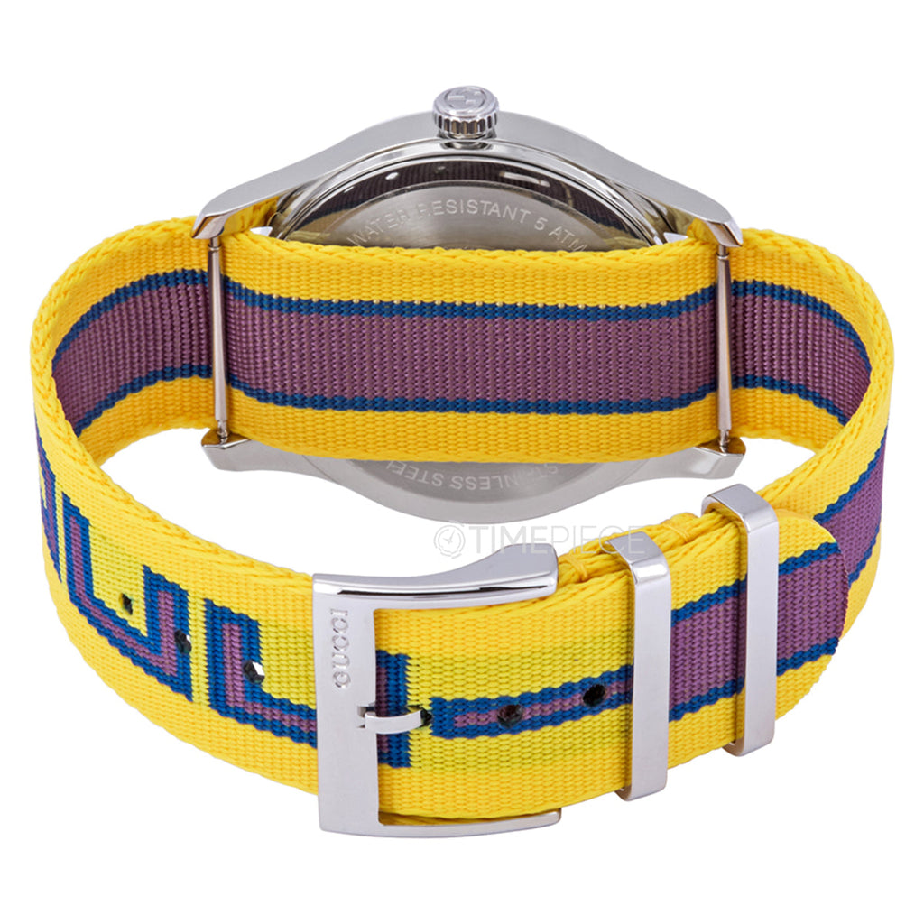 Gucci G Timeless Quartz Yellow & Purple Dial Yellow & Purple NATO Strap Watch For Men - YA1264069 Buy Now By Gucci