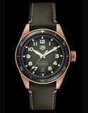 Tag Heuer Autavia Calibre 5 Automatic Olive Green Dial Green Leather Strap Watch for Men - WBE5190.FC8268 Buy Now By Tag Heuer