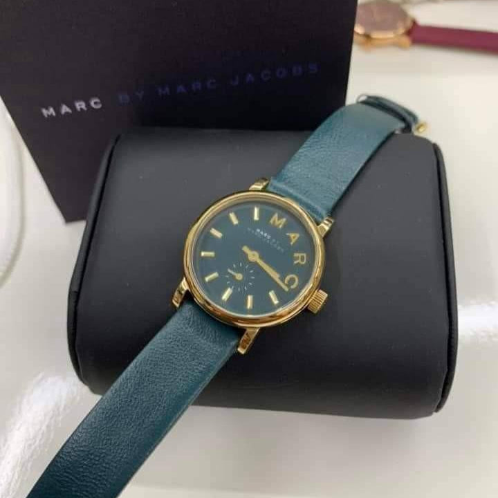 Marc Jacobs Baker Green Dial Green Leather Strap Watch for Women - MBM1268 Buy Now By Marc Jacobs