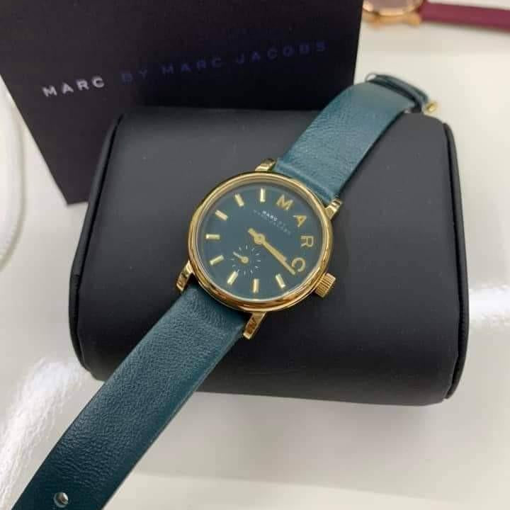 Marc Jacobs Baker Mini Green Dial Green Leather Strap Watch for Women - MBM1272 Buy Now By Marc Jacobs