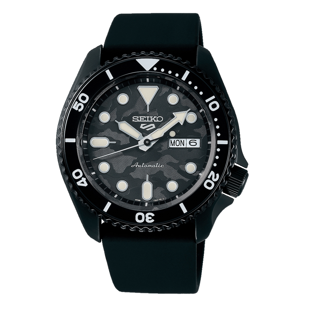 Seiko 5 Sport Automatic Black Dial Black Silicone Strap Watch For Men - SRPD65K3 Buy Now By Seiko