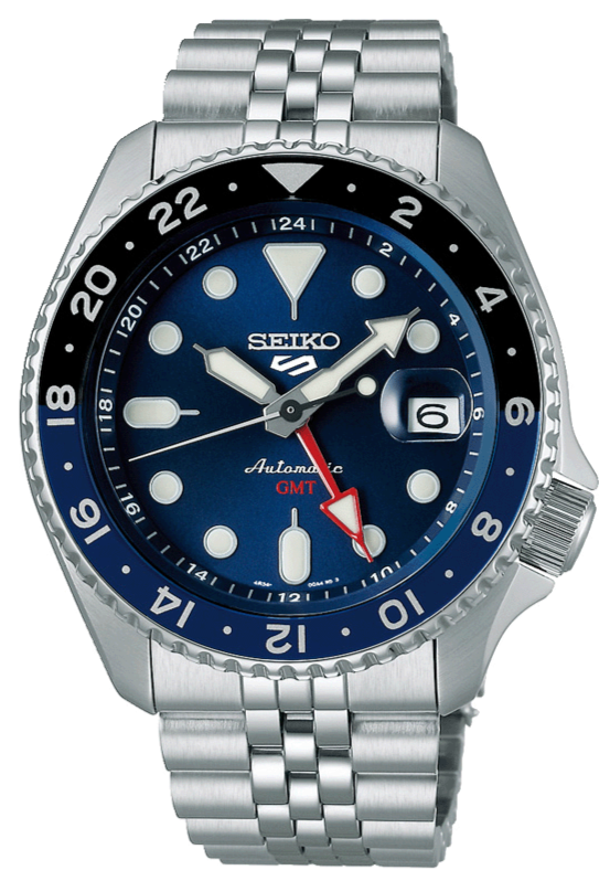 Seiko 5 Sports GMT SKX Automatic Blueberry Dial Silver Steel Strap Watch For Men - SSK003K1 Buy Now By Seiko
