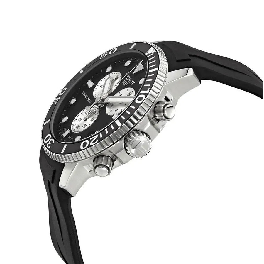 Tissot Seastar 1000 Chronograph Black Dial Black Rubber Strap Watch For Men - T120.417.17.051.00 Buy Now By Tissot