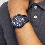 Fossil Nate Chronograph Blue Dial Two Tone Steel Strap Watch for Men - JR1494 Buy Now By Fossil