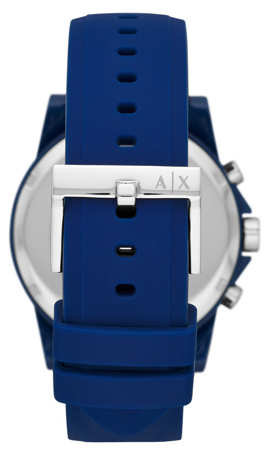 Armani Exchange Outerbanks Chronograph Blue Dial Blue Silicone Strap Watch For Men - AX1327 Buy Now By Armani Exchange