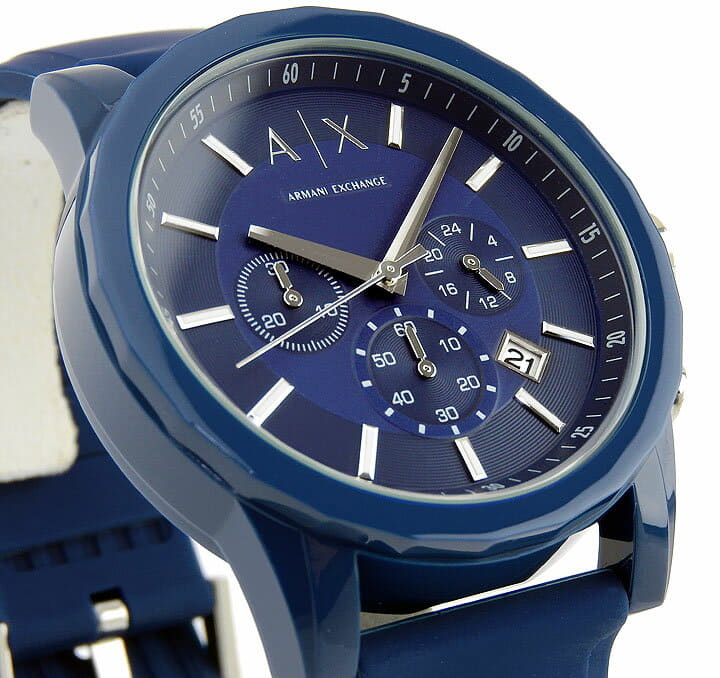 Armani Exchange Outerbanks Chronograph Blue Dial Blue Silicone Strap Watch For Men - AX1327 Buy Now By Armani Exchange