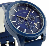 Armani Exchange Outerbanks Chronograph Blue Dial Blue Silicone Strap Watch For Men - AX1327 Buy Now By Armani Exchange