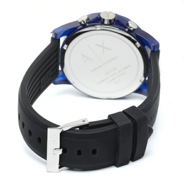 Armani Exchange Outerbanks Chronograph Black Dial Black Silicone Strap Watch For Men - AX1339 Buy Now By Armani Exchange