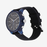 Armani Exchange Outerbanks Chronograph Black Dial Black Silicone Strap Watch For Men - AX1339 Buy Now By Armani Exchange