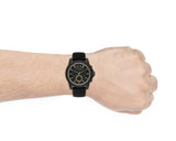 Armani Exchange Outerbanks Chronograph Black Dial Black Silicone Strap Watch For Men - AX1343 Buy Now By Armani Exchange