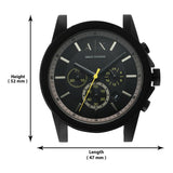 Armani Exchange Outerbanks Chronograph Black Dial Black Silicone Strap Watch For Men - AX1343 Buy Now By Armani Exchange